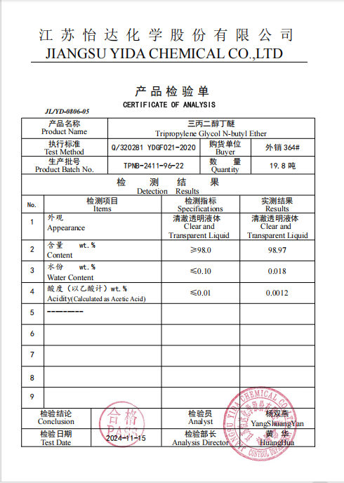CAS 55934-93-5 Tripropylene Glycol Monobutyl Ether High Boiling Organic Solvent 0